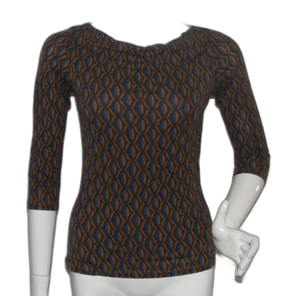BODEN Tunic, 4, Drape neck, 3/4 sleeves, Op-Art, Geometric print